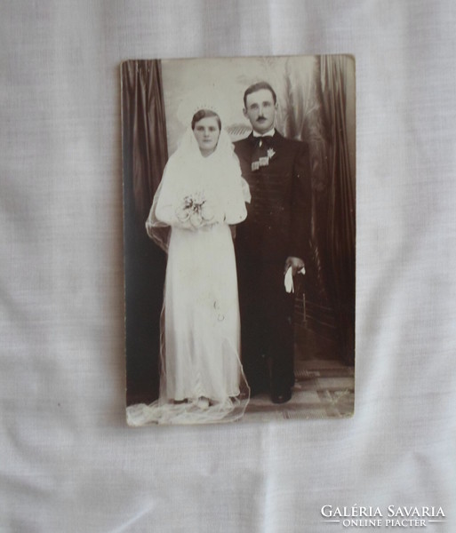 Vintage fotó 6.: régi esküvői fénykép, Kiskunmajsa (1930-1940-es évek?)
