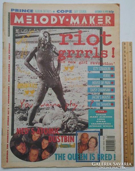 Melody Maker magazin 92/10/10 Riot Girls Radiohead Ned's Atomic Dustbin Stradlin Jacob's Mouse Gwar