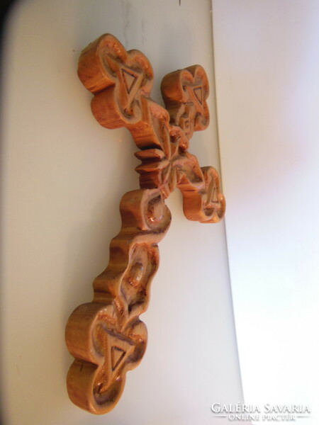 Cross - hand carved - 31 x 21 x 2 cm - old - Austrian - flawless