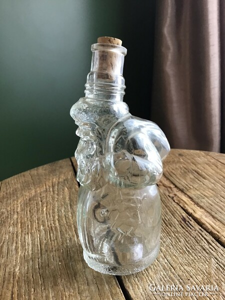 Old Santa Claus glass bottle with cork