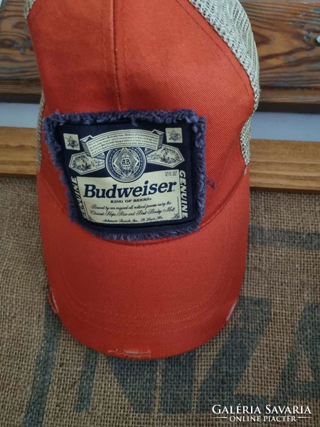 Budweiser snapback trucker style orange cap