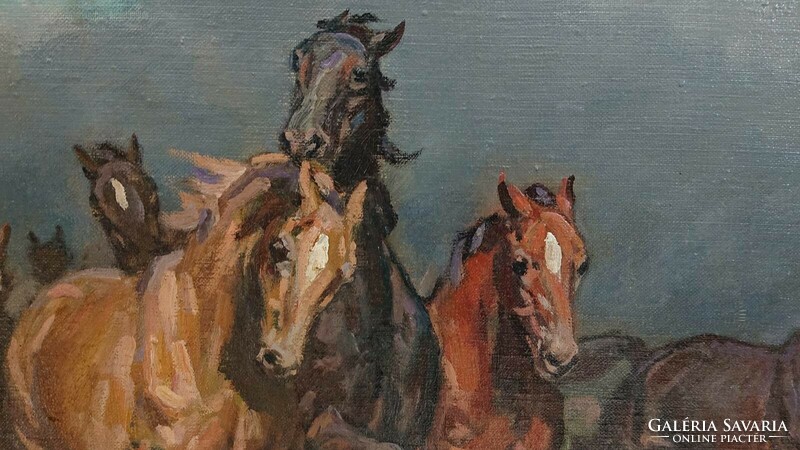 János Viski: galloping horses (coming storm)