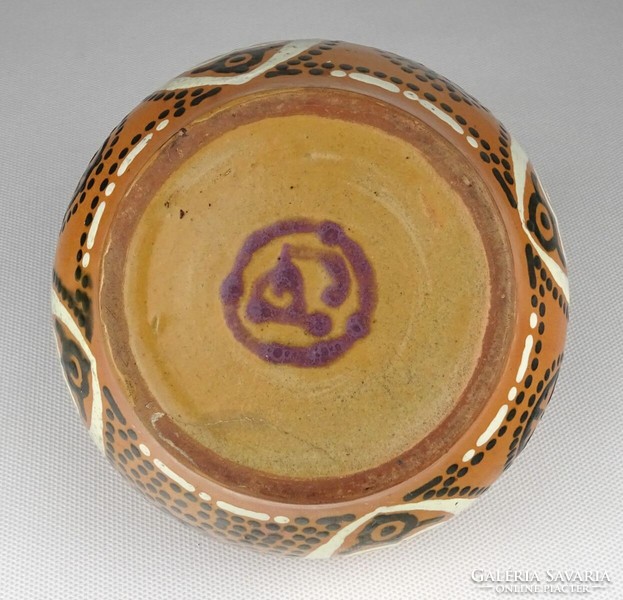 1O192 Jenő Pálla (1883-1958) folk Art Nouveau ceramic bowl
