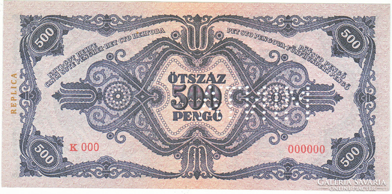 Hungary 500 pengő replica model 1945