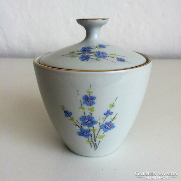 Zeh-Scherzer Germany Kék virágos - Nefelejcses porcelán cukortartó