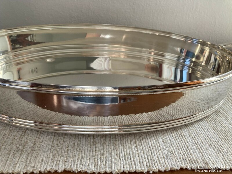 Silver serving bowl oval