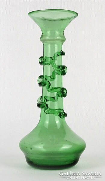 1O202 old blown green Murano glass vase decorative vase 18 cm