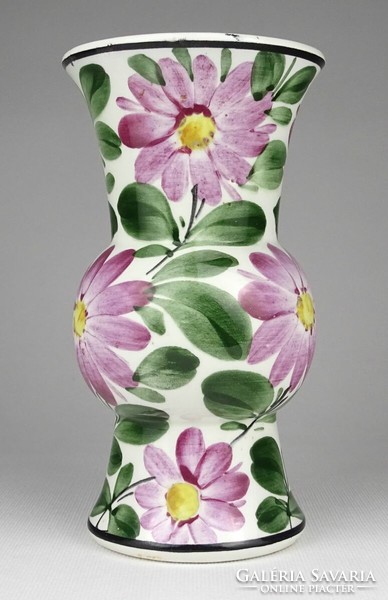 1O189 old marked Kispest granite ceramic vase 17.5 Cm ~1930