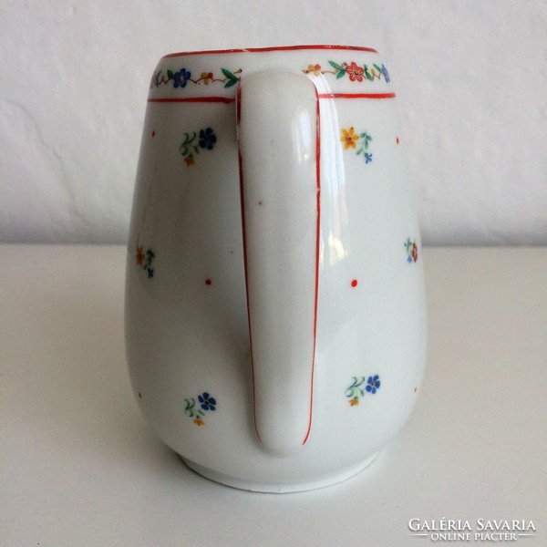 Apró színes virágos - virágmintás porcelán kiöntő - tejes - tejszínes kiöntő