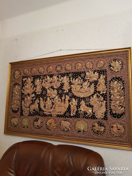 Burmai falikép, kalaga 220x140 cm/áresés