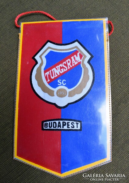 Tungsram SC Budapest 1951, team flag 16 x 9.5 cm + hanger