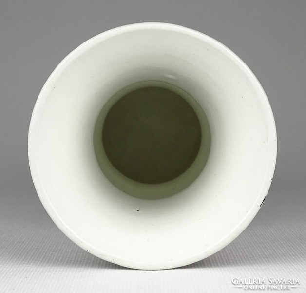 1O189 old marked Kispest granite ceramic vase 17.5 Cm ~1930