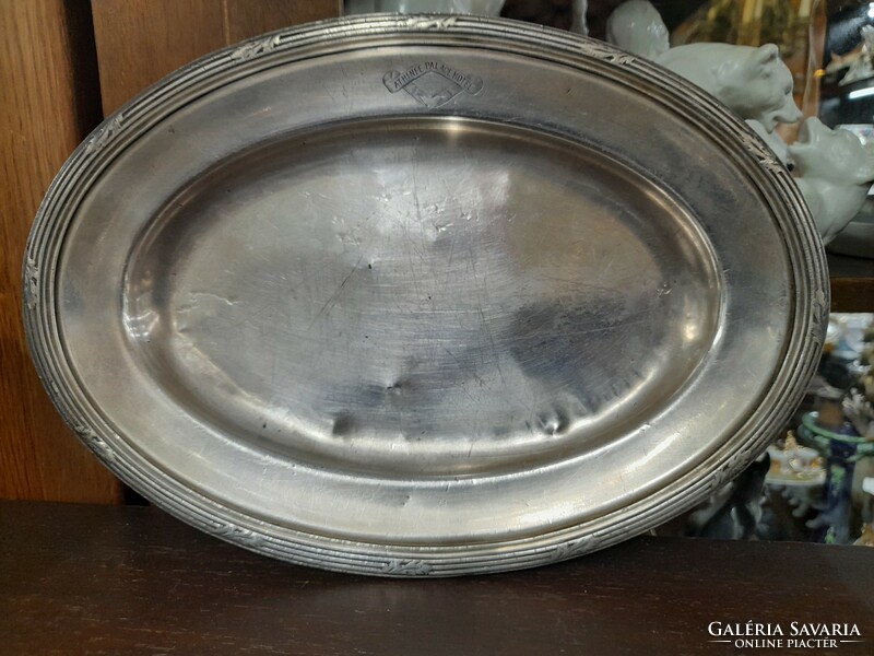 Old thick alpaca christofle, athenee palache hotel serving tray. 27.5 cm.