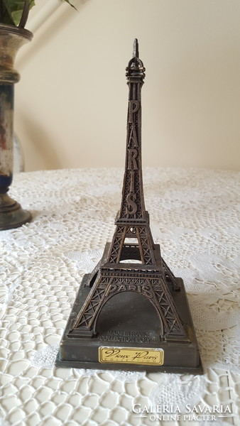 Bronzított fém Eiffel torony,Paris felírattal 21cm.