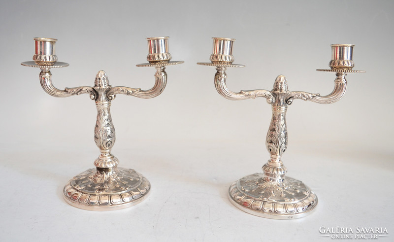 Silver double candle holder (2-2 branches)