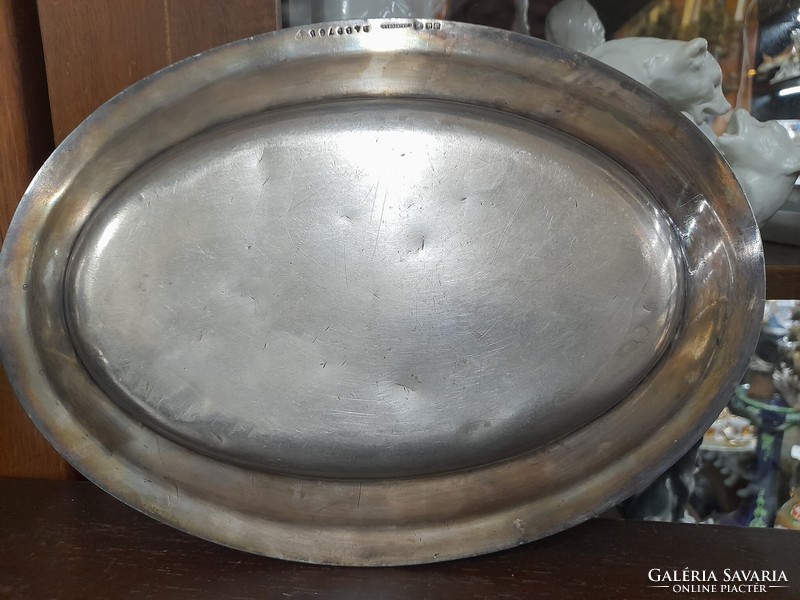Old thick alpaca christofle, athenee palache hotel serving tray. 27.5 cm.