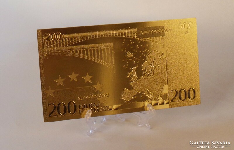 Aranyozott 200 euro bankjegy