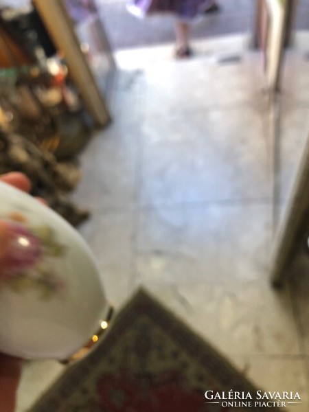 Hollóházi Pannónia Hajnalka mintás porcelán váza, 16 cm