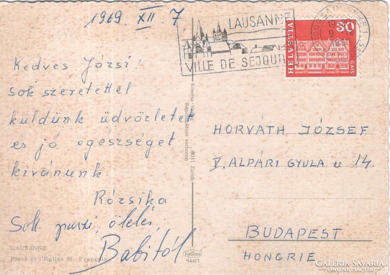 Postcard 0067 (Switzerland) lausanne