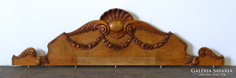1O113 large neo-baroque wood carving with antique fruit decoration 56 x 210 cm