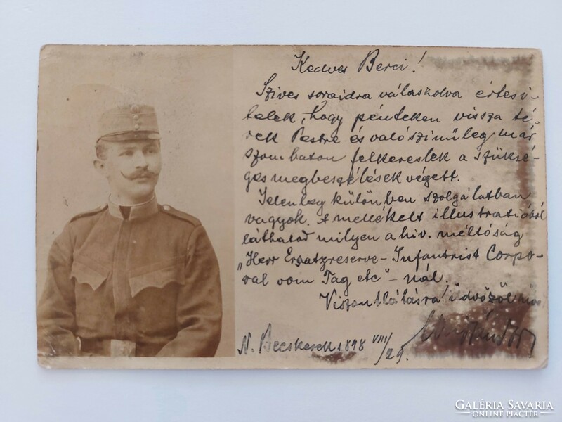 Old postcard 1898 postcard Nagy-Becskerek military photo
