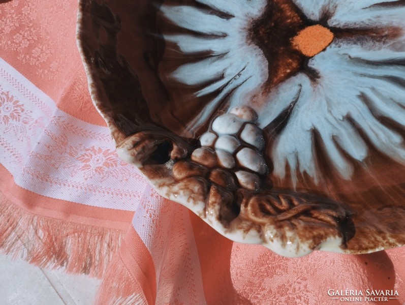 Gyönyörű majolika német kerámia kínáló tál, asztalközép