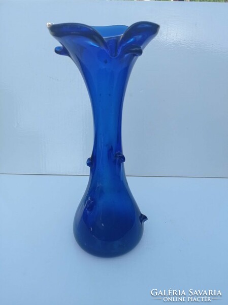 Cobalt blue glass vase 30 cm