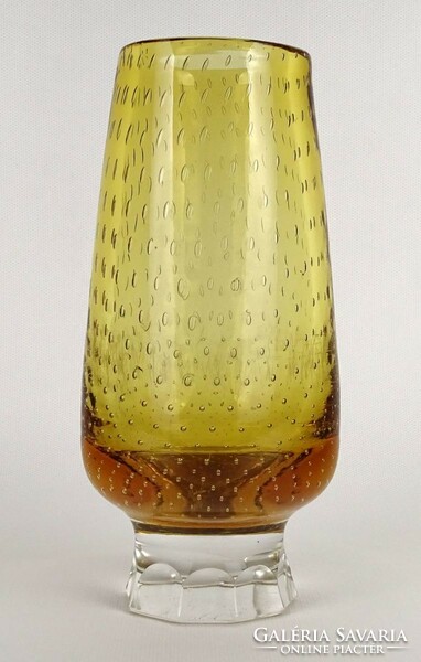 1O238 amber blown art glass vase 20 cm