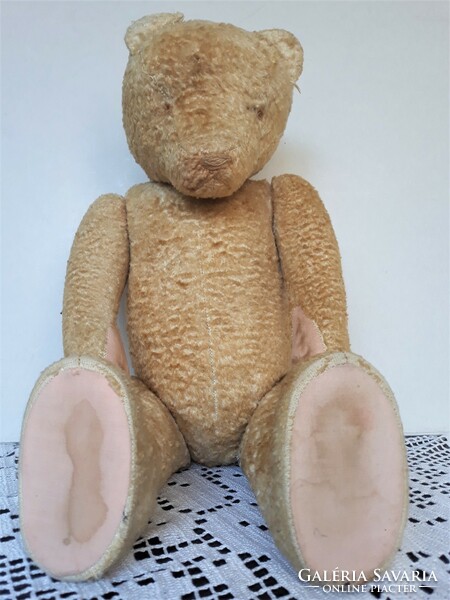 Large old straw teddy bear, 50 cm
