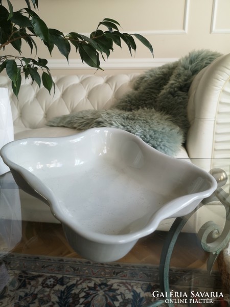 Zsolnay special offer, antique white porcelain bowl 21x21x5.5 Cm