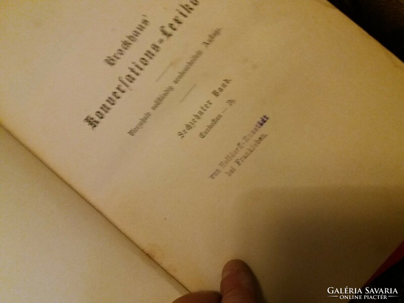 1898. Brockhaus Konversations-Lexikon 2 kötet, luxuskiadás (aranyozott fej) német gótbetűs egybe