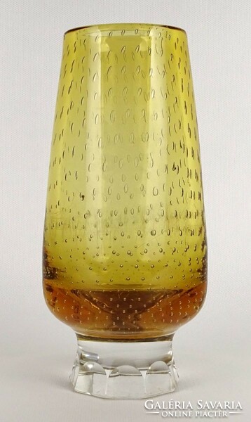 1O238 amber blown art glass vase 20 cm