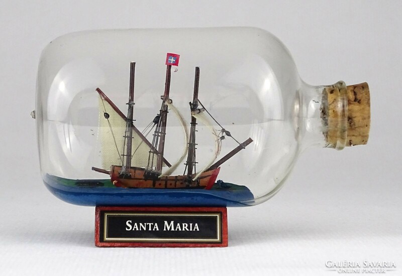 1O143 patience glass with sailboat 6 x 4.5 X 9 cm