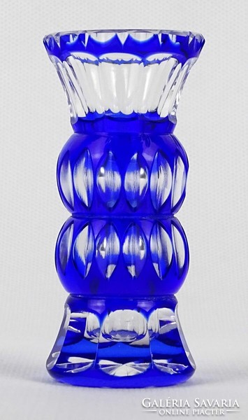 1O220 Old Tinted Polished Blue Haida Glass Vase Violet Vase 8.3 Cm