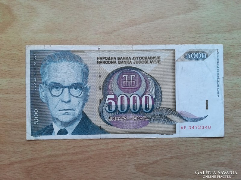 Jugoszlávia 5000 Dinar 1992