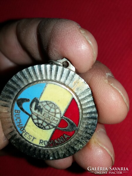 Old Romanian post communist commemorative medal Mexim machine manufacturing company Bucharest according to the pictures