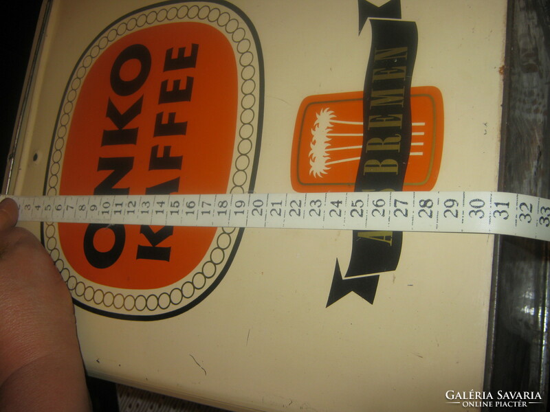 Régi Onko kávésdoboz  Bréma bádogdoboz 31 cm magas