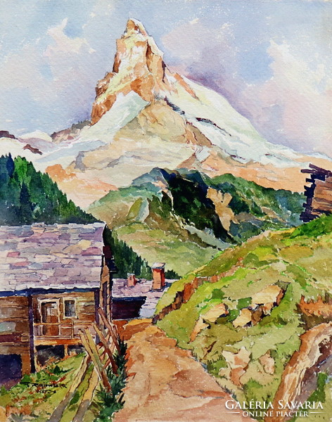 Alpine landscape, f. Viennese painter Rainer (matterhorn)