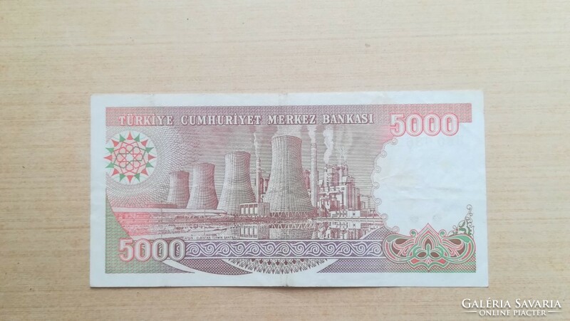 Turkey 5000 lirasi 1970 (1990)