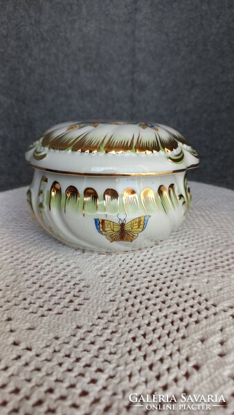 Herend porcelain bonbonnier, marked, undamaged, height: 8.5 cm, opening diameter: 10 cm
