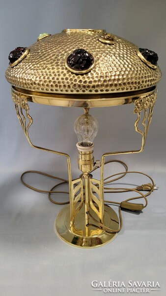 Antik szecessziós réz asztali lámpa