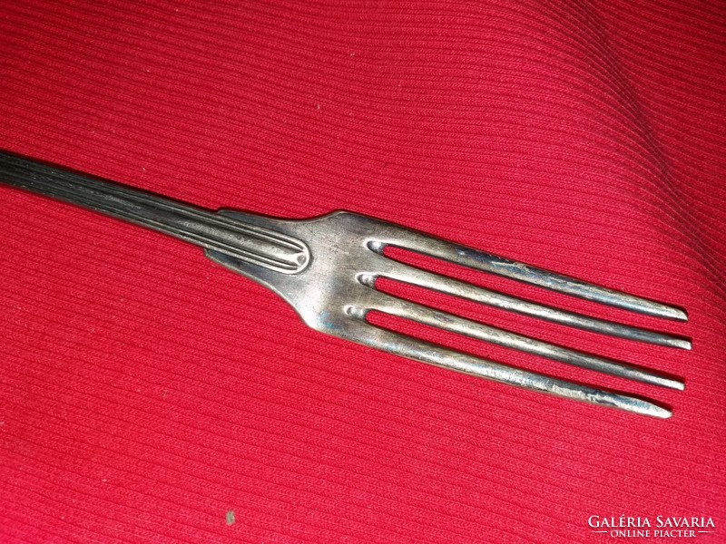 Antique silver-plated alpaca engraved Art Nouveau fork, condition according to the pictures