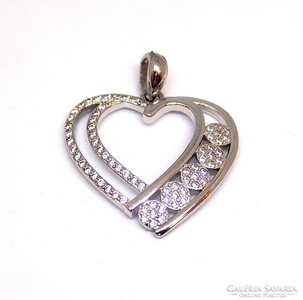 Stony silver heart pendant (zal-ag113675)