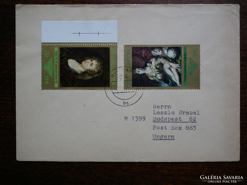 1973. NDK futott borítékok: 3db - Festmények sor - ívsarki, ívszéli bélyegek is (kb.1800Ft++)