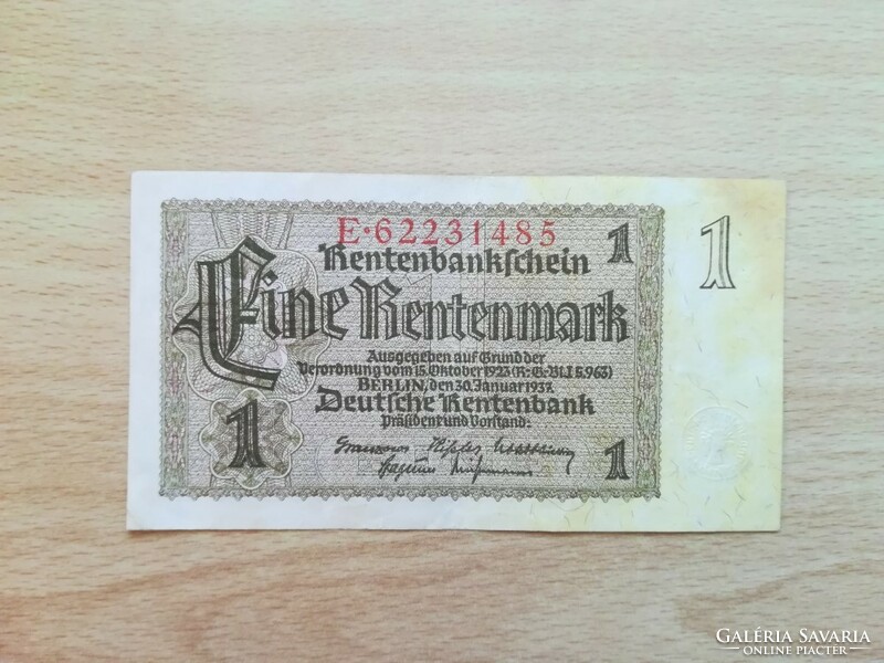 Németország 1 Rentenmark 1937