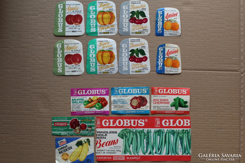 Globus canned food label collection