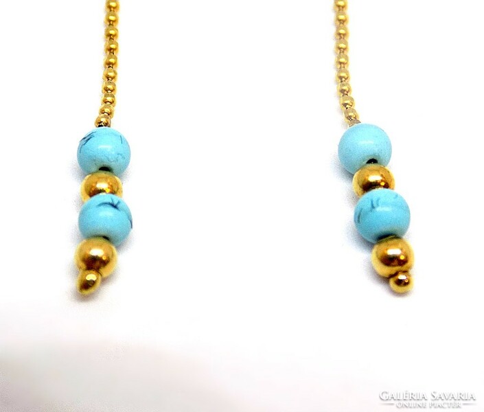 Turquoise and gold earrings (zal-au107757)
