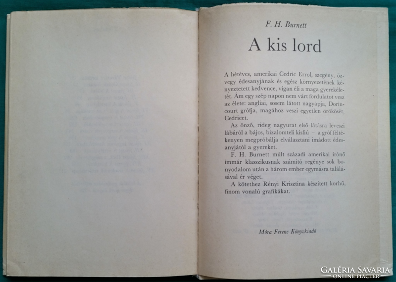 F. H. Burnett: A kis lord > Gyermek- és ifjúsági irodalom > Fiútörténet