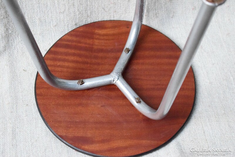Tubular frame, steel and wood, workshop chair 35 x 49 cm industrial, loft
