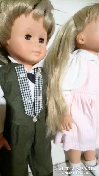 Götz dolls 50 cm 2 pcs from my collection, boy blonde girl. Brown girl sold.